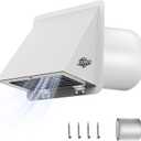 6 Inch Dryer Vent Cover Outside for House, Hooded Wall Vent Cap with Screen & Damper Outdoor for Kitchen Range Hood, Dryer Ventilation, AC