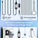 AC Pool Lights for Metal Frame Above Ground Pools with Transformer, LED Underwater Pool Light, 1500lm Dimmable 6000K Cool White, IP68 Waterproof, 15in Poolside Light with Remote Control, Gray