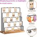 DGWJSU Earring Display Stands for Selling, Earring Rack Display Holder Stand, Jewelry Display for Selling Earring Cards, Bracelets, Hair Accessories, Rings, Necklaces (Rustic Brown, Common Size)