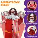 JOYIN 67" Halloween Decorations Outdoor, Scary Animatronics Clown Decor Clearance with LED Eyes and Creepy Sound, Life Size Animated for Haunted House Lawn Yard Patio