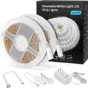 MYPLUS 50FT White LED Strip Lights, Dimmable LED Tape Light 6500K Bright Daylight White, Flexible Under Cabinet Lights with 900 LEDs and UL Listed Safety Power Supply for Room,Kitchen and dcor (Cold White/6000K)
