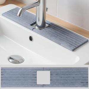 Stone Faucet Mat For Kitchen Sink, Diatomite Drying Stone Mat Protector Quick Dry Drying Water Absorbing Tray Around For Kitchen Sink And Bathroom Counter 17.71 * 3.94 * 0.35in