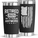 Retirement Gifts for Men Women 2025, Teacher, Coworkers Leaving, Funny, Happy Retirement, Goodbye Gift, Farewell Gifts For Coworkers, 20oz Coffee Tumbler (Black)
