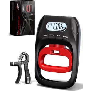 Grip Strength Tester Trainer - Electronic Hand Dynamometer of 400lbs/180kg & Grip strengthener with Adjustable Resistance for Sport