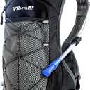 Vibrelli Hydration Backpack & 2L Hydration Bladder - High Flow Bite Valve - Hydration Pack for Cycling, Running, Hiking (Black)