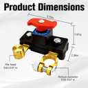 2pcs Car Battery Cut Off Switch, Car Battery Power Cut Off Switch Breaker, Pure Copper Battery Disconnect Switch Manual Rotary Battery Shut Off Switch for Car Truck Boat Rv Supplies, 12v-24v