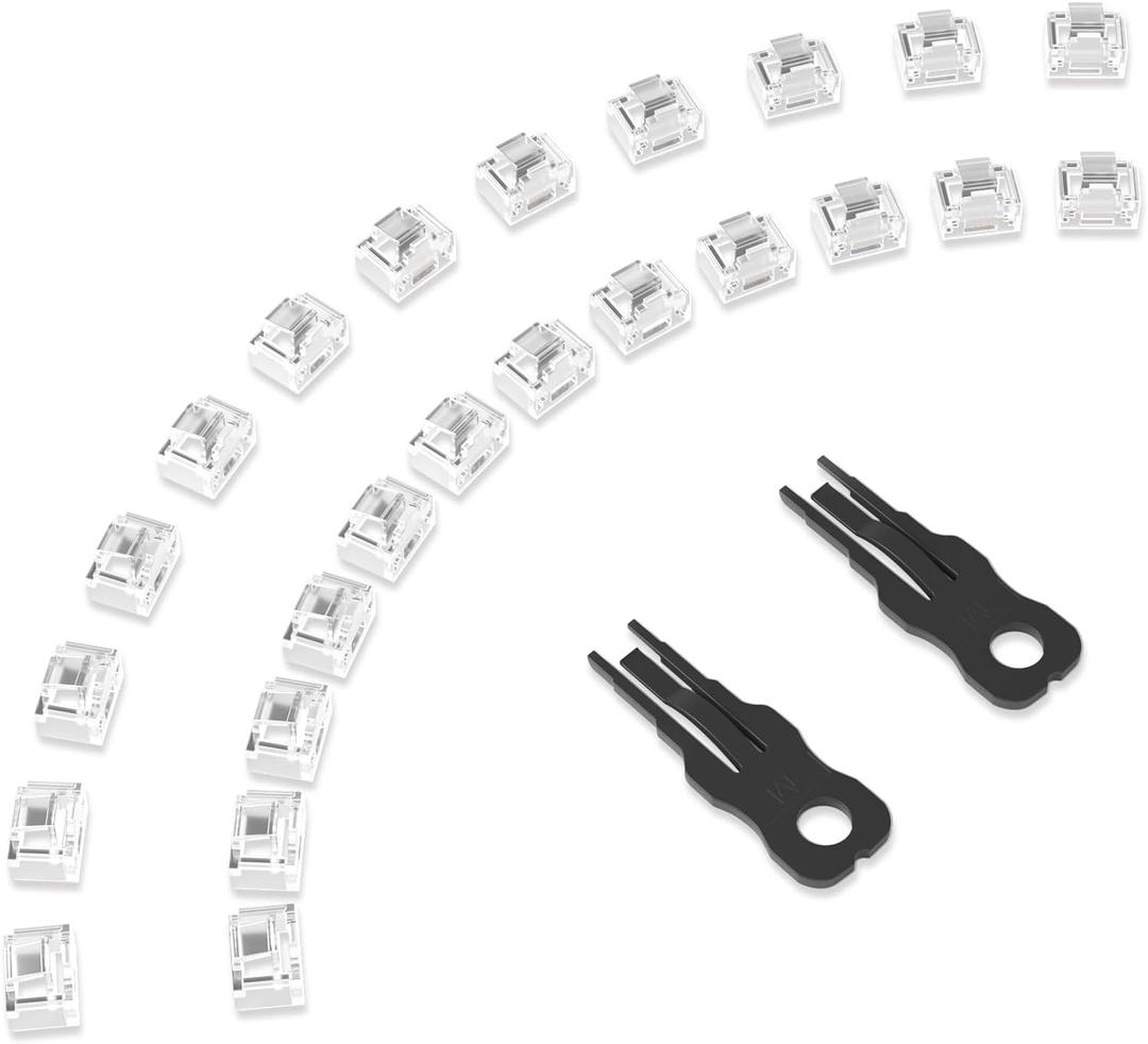 24 Pcs RJ45 Port Lock with 2 Key, Locking RJ45 Port/Dust Blocker, RJ45 Dust Cover Cap Female Port Plugs Protector, Compatible RJ45 Port Devices, Clear