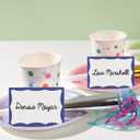 Avery Customizable Name Tags, 2-1/3" x 3-3/8", White with Blue Border, 6 Packs of 100, 600 Removable Name Badges Total (44144)