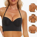 Low Back Bra for Women, Black, 3XL