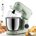Stand Mixer, 5.5 Quart, 10 Speed Tilt-Head Food Mixer, Kitchen Electric Mixer with SS Bowl, Copper Motor, Beater, Dough Hook, SS Egg Whisk (450W Green)