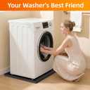 Washing Machine Drain Pan Silicone Mat, 32 x 30 Inch Washer Drip Tray, Non-Slip Waterproof Washer Tray for Floor Protection, Anti-Vibration Mat for Washer or Dryer