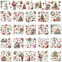 25 Sheets Christmas Rub on Transfers Stickers for Crafts and Furniture Decor Xmas Tree Santa Gnome Transfers Vintage Christmas Decals for Wood Fabric Home DIY, 5.9 x 5.9 (Santa Claus)