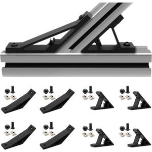 8pcs 3030 45/135 Degree Angle Corner Bracket 3030 Extrusion Hardware T-Slot V-Slot Accessories with Screws and Nuts for 3030 Aluminum Extrusion Connector 3D Printer Accessories Black