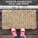 MAINEVENT Lobster Rope Mat Sand 30x17 Inch, USA-Designed Lobster Rope Door Mat Outdoor, All-Weather Nautical Door Mat, Non-Fade Lobster Doormat, Front Door Welcome Mat