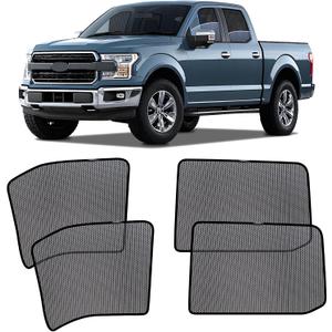 ZATOOTO Car Window Shades for Ford F-150 2017-2024, Car Window Covers for Baby Breathable Mesh Screen Blocking 99% of UV Rays and Glare, Privacy Protection for Camping and Napping