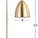 JONATHAN Y 26" Brass Gold Arched Metal Table Lamp with White Marble Base, Modern Glam Desk Lamp for Living Room, Bedroom or Home Office, LED Bulb Included JYL1092A