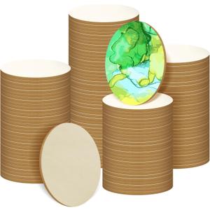 200 Pieces Round Wood Circles for Crafts - 2 inch Wood Round Disc Unfinished Wood Circles Blank Natural Wooden Cutout Ornaments for Decoration DIY Craft Art Supplies