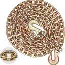 VEVOR G80 Transport Binder Chain, 5/16" x 10.3' Tow Chain with Clevis Grab Hooks, 4900 lbs Safe Working Load, Heavy Duty Trailer Logging Chain for Transporting Towing Truck Tie Down Binding Equipment