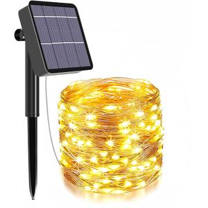100FT 300 LED Solar Fairy Lights Outdoor, Warm White String Lights | 8 Lighting Modes for Daily Glow, Parties, Weddings, Christmas and Holiday Decor