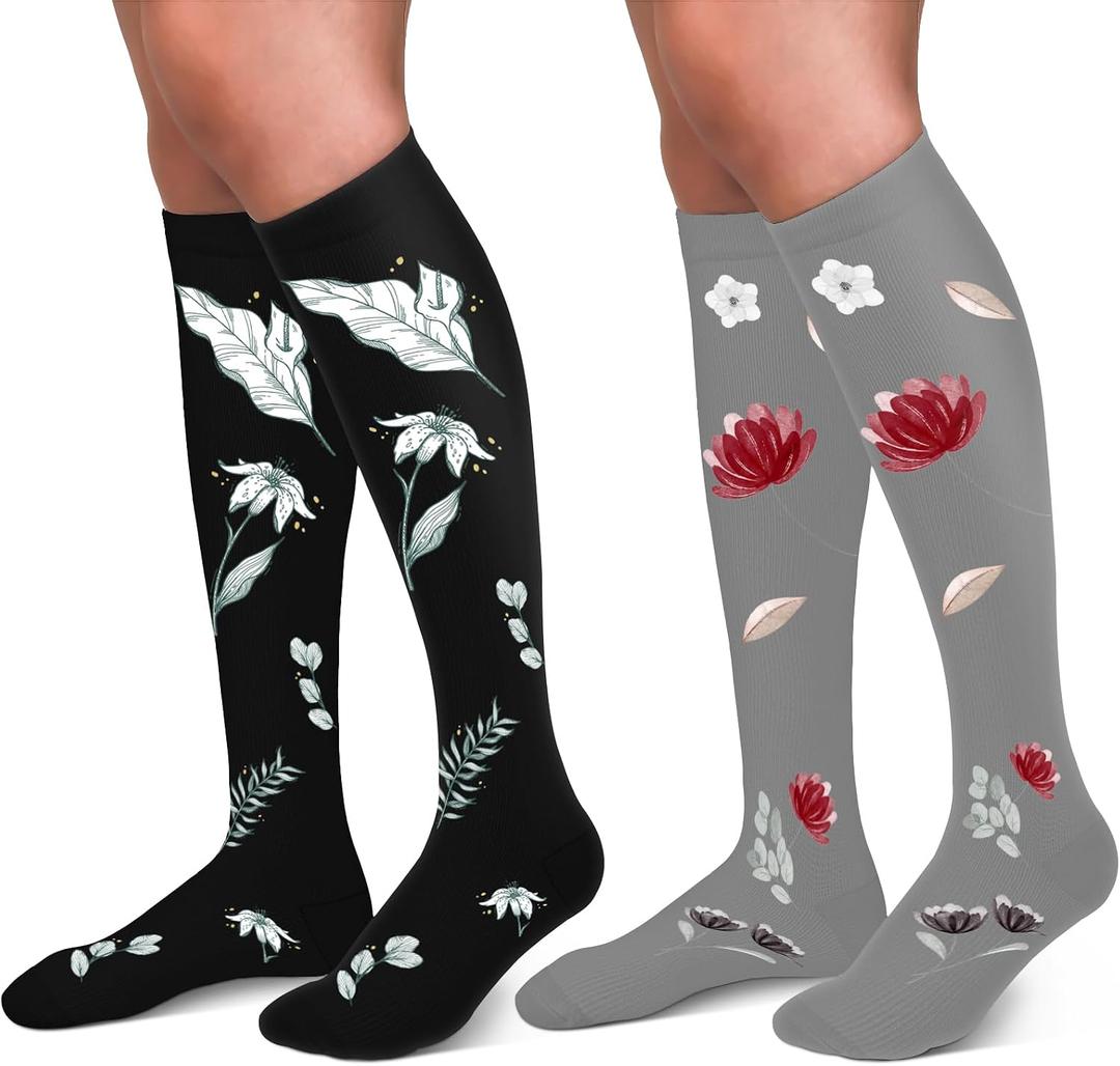 30-40mmHg Medical Graduated Compression Socks for Women&Men Circulation-Compression Stockings-Knee High Socks for Support,Hiking,Running