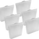 Home Logic Reusable Sandwich Bags - Set of 6 Clear Silicone Freezer Bags, Airtight Leak Resistant Reusable Zip Bags for Kitchen Home Food Prep, Microwave & Sous Vide Safe