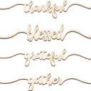 Jetec 8 Pieces Thanksgiving Cutout Signs Thankful Wood Cutout Plate Sign Grateful Blessed Gather Table Sign Decorations Rustic Wood Wall Decor for Thanksgiving Christmas, 2 x 9.8 in (Wood Color)