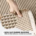 MIULEE Set of 2 Waffle Bathroom Rugs, Boho Bath Rugs Non Slip Washable, Super Absorbent Bath Mats, Ultra Soft Rubber Backed Shower Mats for Bathroom Floor, Tub, Brown & White, 18x30 Inch