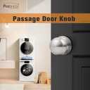 Probrico Hall and Closet Door Handle Brushed Nickel Passage Door Knob