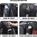 2-in-1 Large Cup Holder, 80 oz Multifunctional Car Seat Side Organizer, Hanging Water Bottle Holder Bag, Car Stuff Holder with Mesh Pocket for Phone & Drink, Suitable for Car SUV Truck (1 PC)