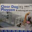 Clear Dog Playpen with Door - Height 24 Inch, 10 Panels - Reduces Indoor Puppy/Small Dog Anxiety, White