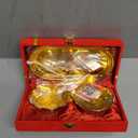 NOBILITY Bowl Spoon Tray Set Gold and Silver Plated Dry Fruits Dessert Serving Set Diwali Christmas Eid Wedding Return Gifts Friends Family Home Decorative Housewarming Corporate Gift items
