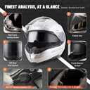 LEM Motorcycle Helmets Full Face, Helmets for Men DOT Certified, PINLOCK & DVS Dual Vision, Motorcycle Street Bike Helmet for Adults Fiberglass Shell Bluetooth Ready for Cruiser(Silver, Size L)