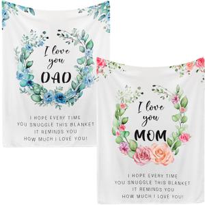 Buryeah Parent Gifts Dad and Mom Blanket for Parents Soft Flannel Throw Blankets for Mom Dad 50" x 60" Blanket for Presents Mother's Day Idea