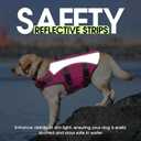 Large Dog Life Jacket, XL Dog Life Vest for Swimming, Reflective Pet Lifejacket Swimming Vest with High Buoyancy Rescue Handle, Lightweight Pet Safety Lifesaver for Boating, Hot Pink XL