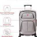 SWISSGEAR Sion Softside Expandable Spinner Luggage Durable Lightweight Travel Suitcase, Pewter, Carry-On 21-Inch