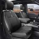 CoverCenter for Ford F150 Seat Covers 2023 2022-2015, Custom-Fit Front Only Seat Cover for 2015-2023 F150 XL/XLT Carbon Fiber Leather Car Trucks Accessories (6PCS, Front Only) (4.Black with carbon fiber(Front only))