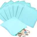 Sanwuta 8 Pcs Zippered Silver Storage Bags Anti Tarnish Silver Pouches Keeper Jewelry Storage Protector Bags (18 x 18 Inch,Lake Blue)