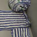 18 Pcs Blue White Stripe Family Towels Set with Hanging Loop-6 Bath Sheets,6 Hand Towels,6 Washcloths Ultra Soft Bathroom Towel Highly Absorbent Quick Dry Shower Towel for Beach Chair,Spa,Gym,Hotel