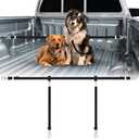 Clysee Truck Bed Dog Tether for Two Dogs Double Leash Tether Tie Down System Car Harness Belt Heavy Duty Adjustable Safety Canine Leash for Pickup SUV Truck Outdoor Bed