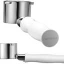 Normcore 51mm Bottomless Portafilter for DeLonghi La Specialista, 3-Ear Naked Espresso Tool with White Anodized Handle for EC9155 9335 9355 9665 EC9335, 23-25g Barista Basket Included