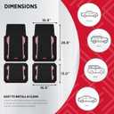 Rubbermaid Car Floor Mat, Heavy Duty All-Weather Car Mats Full Set with Dual-Tone Pink Aluminum Inserts Universal Fit, Anti-Slip Backing, Trim-to-Fit for Most SUV, Sedan, Van