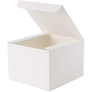 GEFTOL Gift Box 20 Pack 6 x 6 x 4 inches Fold Box Paper Gift Box Bridesmaids Proposal Box for Bridal Birthday Party ChristmasWhite