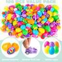 JOYIN 100Pcs Prefilled Easter Eggs with Assorted Toys, Prefilled Easter Eggs with Toys, Easter Basket Stuffers for Kids, Easter Egg Hunt, Toddler Easter Basket Stuffers