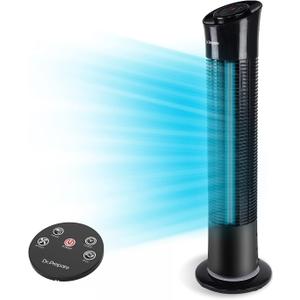 Dr. Prepare Tower Fan, 30" Oscillating Tower Fan with Remote, Built-in 3 Wind Modes and Speed Settings, Quiet Cooling, 7.5h Timer, Portable Standing Bladeless Floor Fan for Bedroom Living Rooms Office