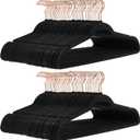 Amazon Basics Slim, Velvet, Non-Slip Suit Clothes Hangers, Black/Rose Gold - Pack of 100