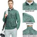 M MAELREG Quarter Zip Pullover Men Moisture Wicking Lightweight Sports Print Mock Neck Golf 1/4 Zip Pullover Mens Sweatshirt (Green, L)