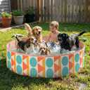 furrybaby Dog Pool Heavy-Duty Non-Slip Portable Foldable Stylish Patterned | Collapsible Pool Made of Thick PVC, Non-Slip & Leakproof.Sturdy tub suitable for large dogs, pets and kids indoor outdoor use