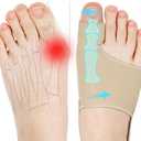 KTSAY 2PCS Bunion Corrector for Women & Men, Big Toe Straightener with Splint & Pads, Comfortable & Breathable for Day/Night Support, Hallux Valgus Pain Relief Non-Slip Socks