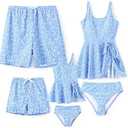 PATPAT Family Matching Swimwear Floral Pattern Tankini Swimsuits and Swim Trunks M