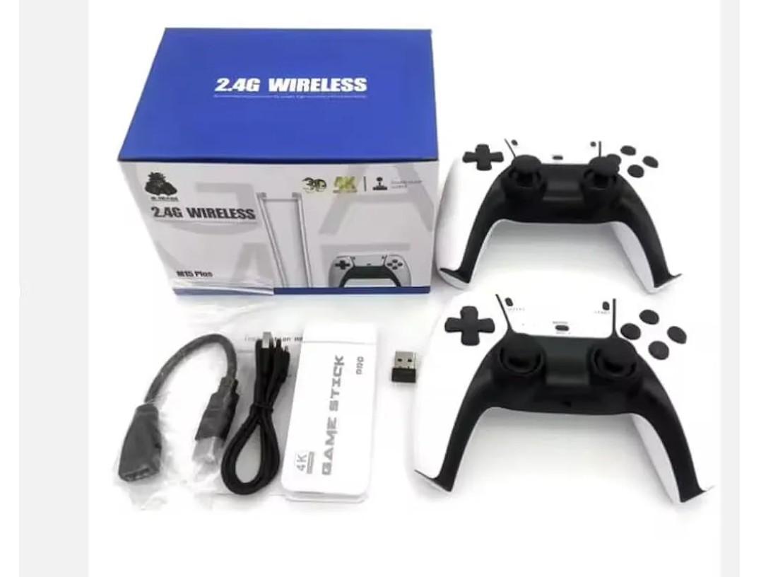 2.4G Wireless Game Controller Set, Dual Gamepad with USB Receiver, White and Black, Classic Game Console Support, 10 Simulator Compatible